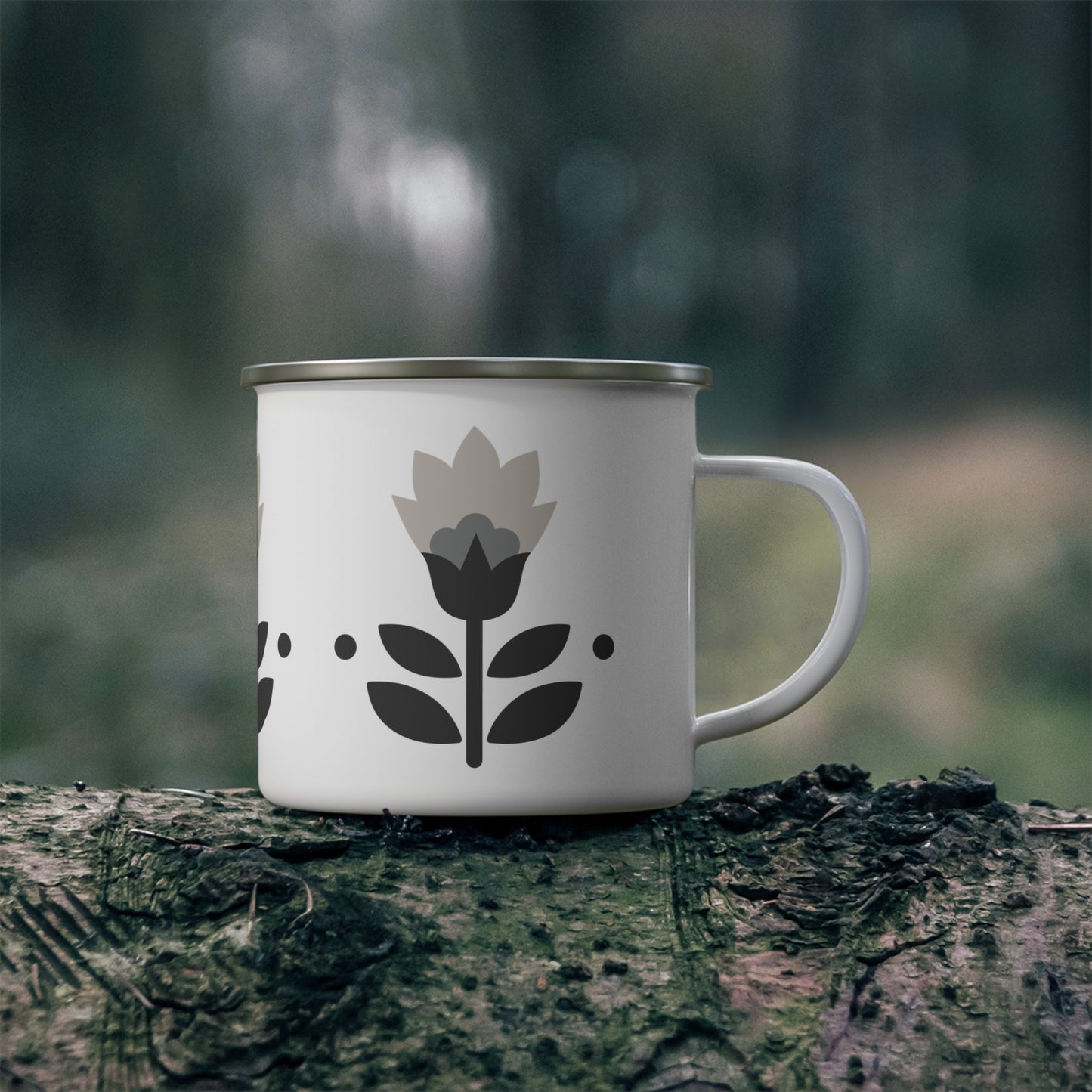 Floral Enamel Camping Mug - Adventure Awaits