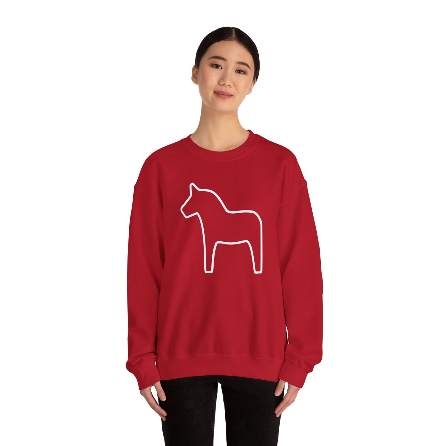 DALA Horse - RED - Unisex Heavy Blend™ Crewneck Sweatshirt