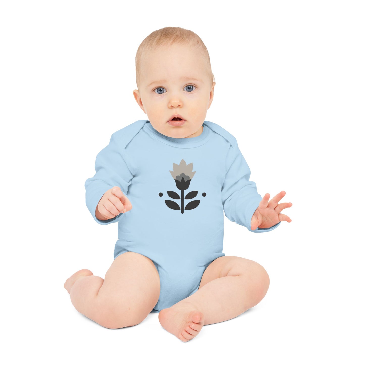 Floral Baby Bodysuit - Organic Long-Sleeve Infant Outfit for Newborns