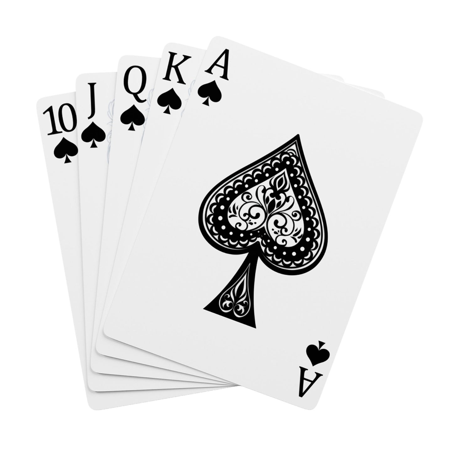 Dala Horse Classic Spade Ace Poker Playing Cards — Elegant Black & White Deck