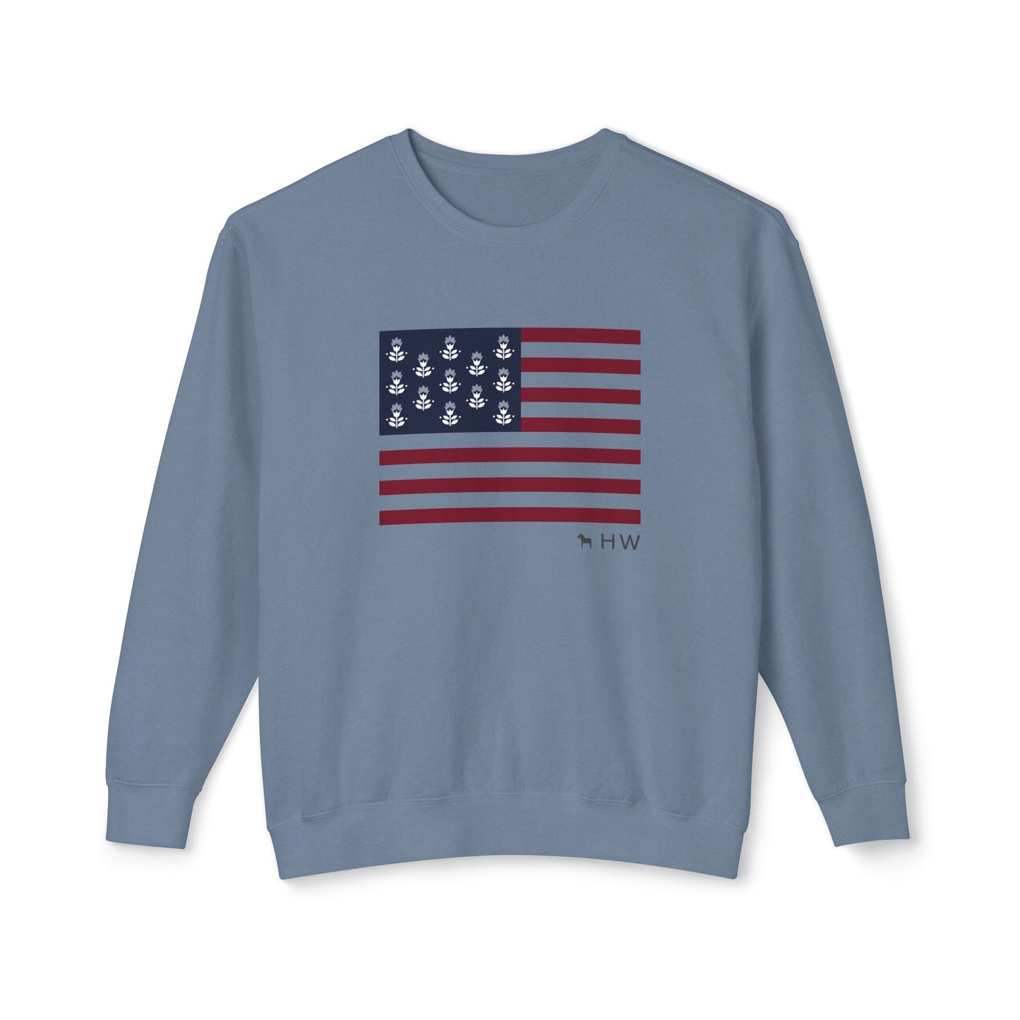 Flag Lightweight Sweatshirt for Memorial Day and 4th of July