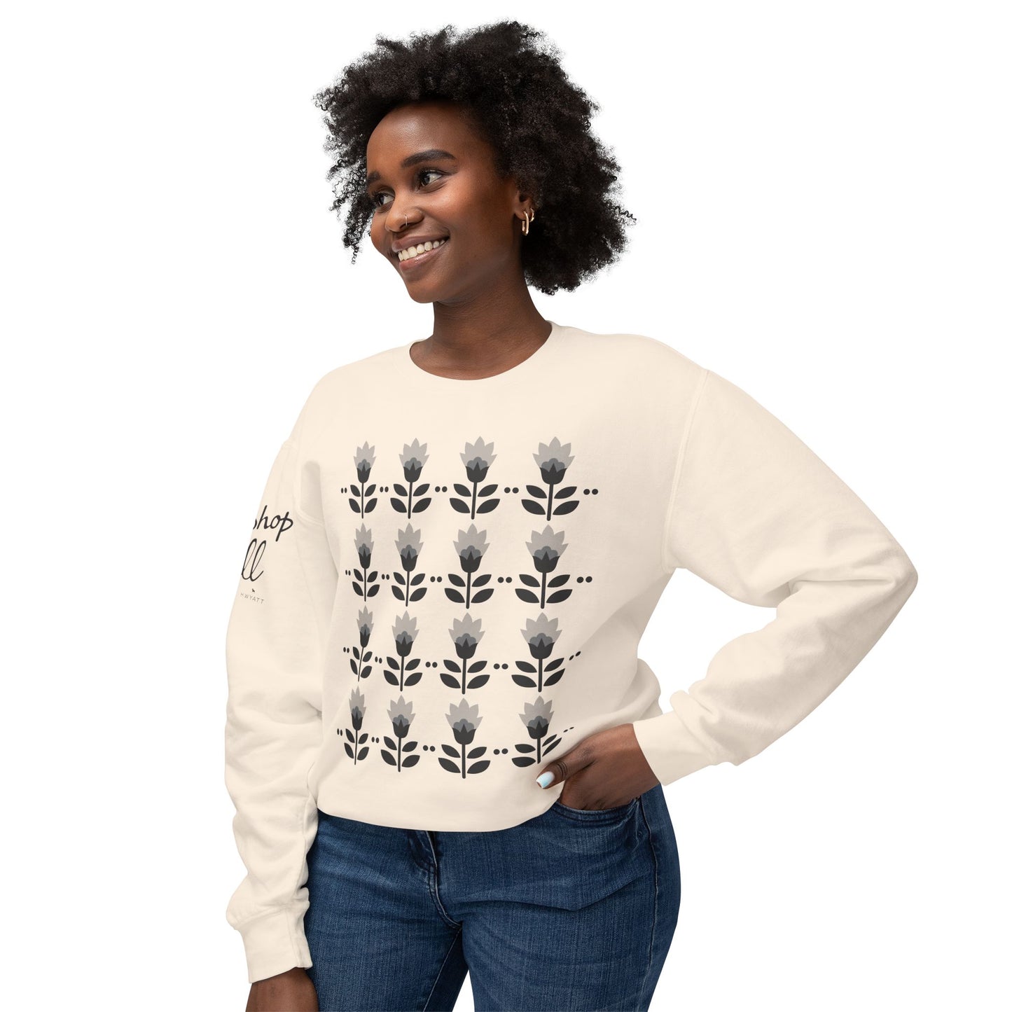 Floral Pattern Unisex Crewneck Sweatshirt - Perfect for Spring and Relaxation