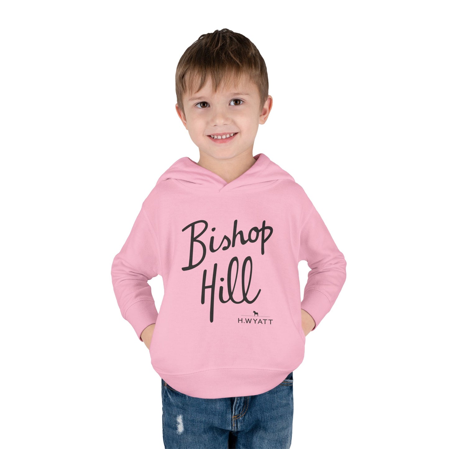 Toddler Hoodie - Bishop Hill Design with Cute Dog Graphic