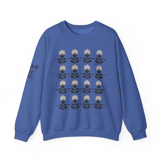 Floral Crewneck Sweatshirt - Comfy Cozy Unisex Heavy Blend™ - Blue Family