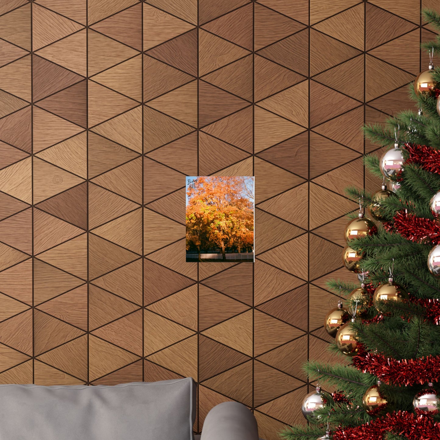 Autumn Maple Matte Poster — Bishop Hill Fall Landscape Vertical Print