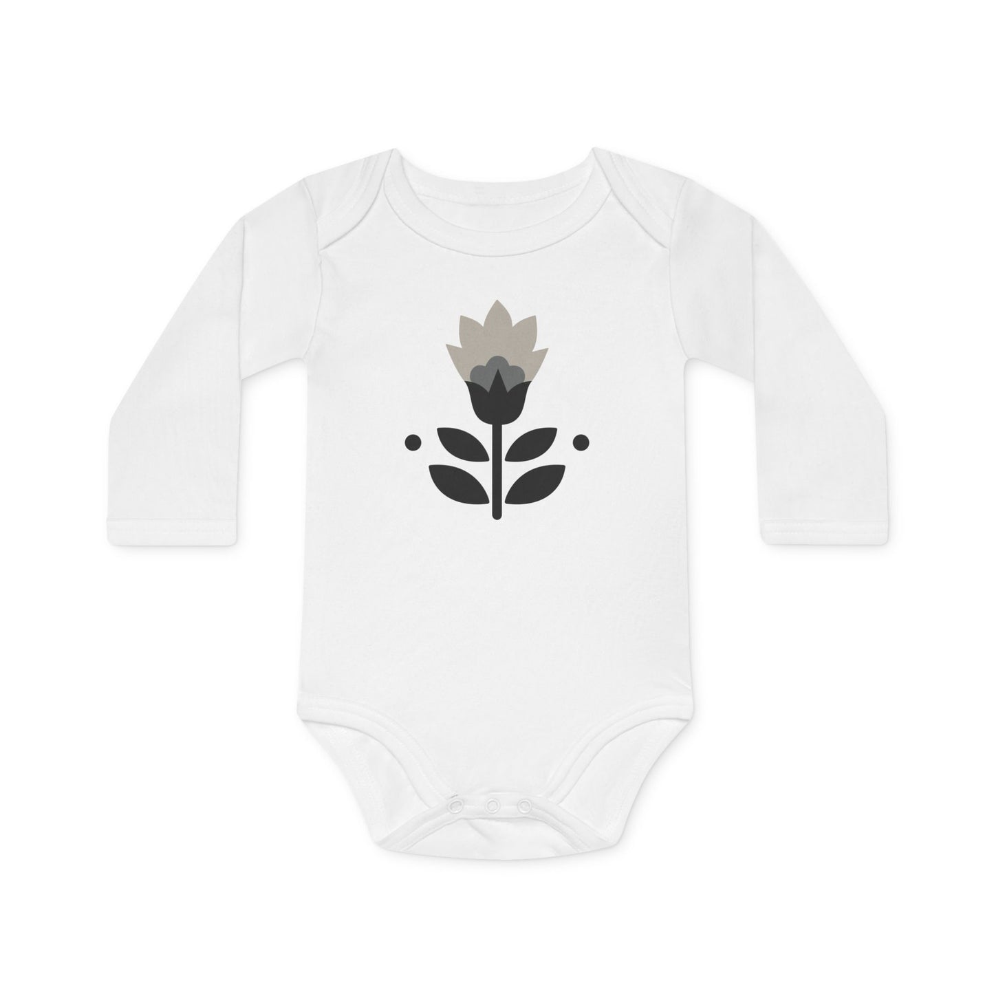 Floral Baby Bodysuit - Organic Long-Sleeve Infant Outfit for Newborns