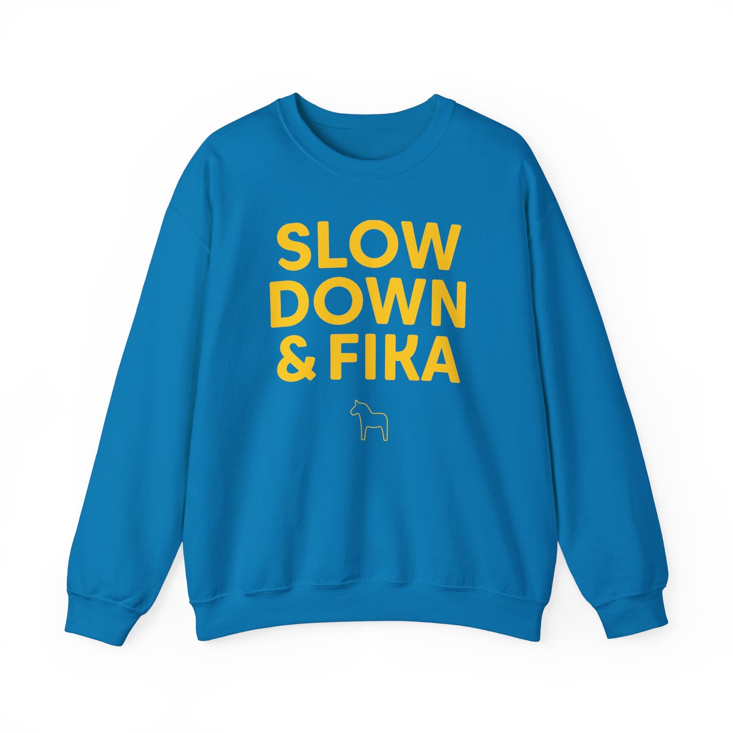 SLOW DOWN & FIKA Horse Unisex Heavy Blend™ Crewneck Sweatshirt