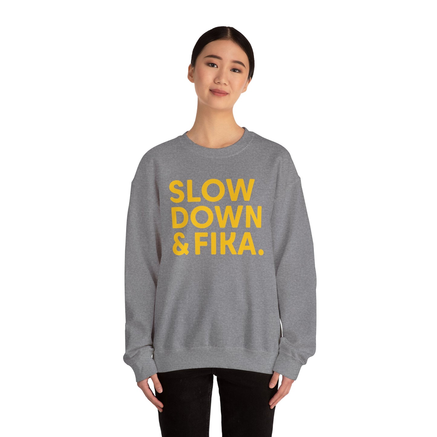 SLOW DOWN & FIKA Unisex Heavy Blend™ Crewneck Sweatshirt