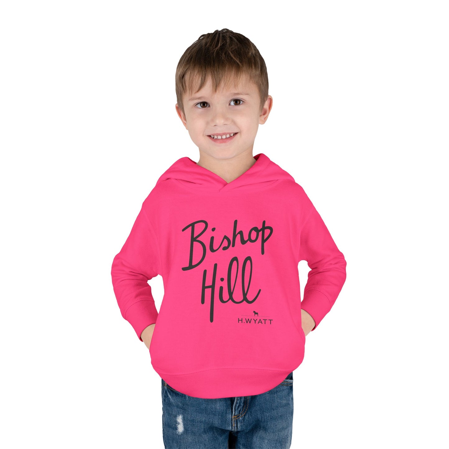 Toddler Hoodie - Bishop Hill Design with Cute Dog Graphic