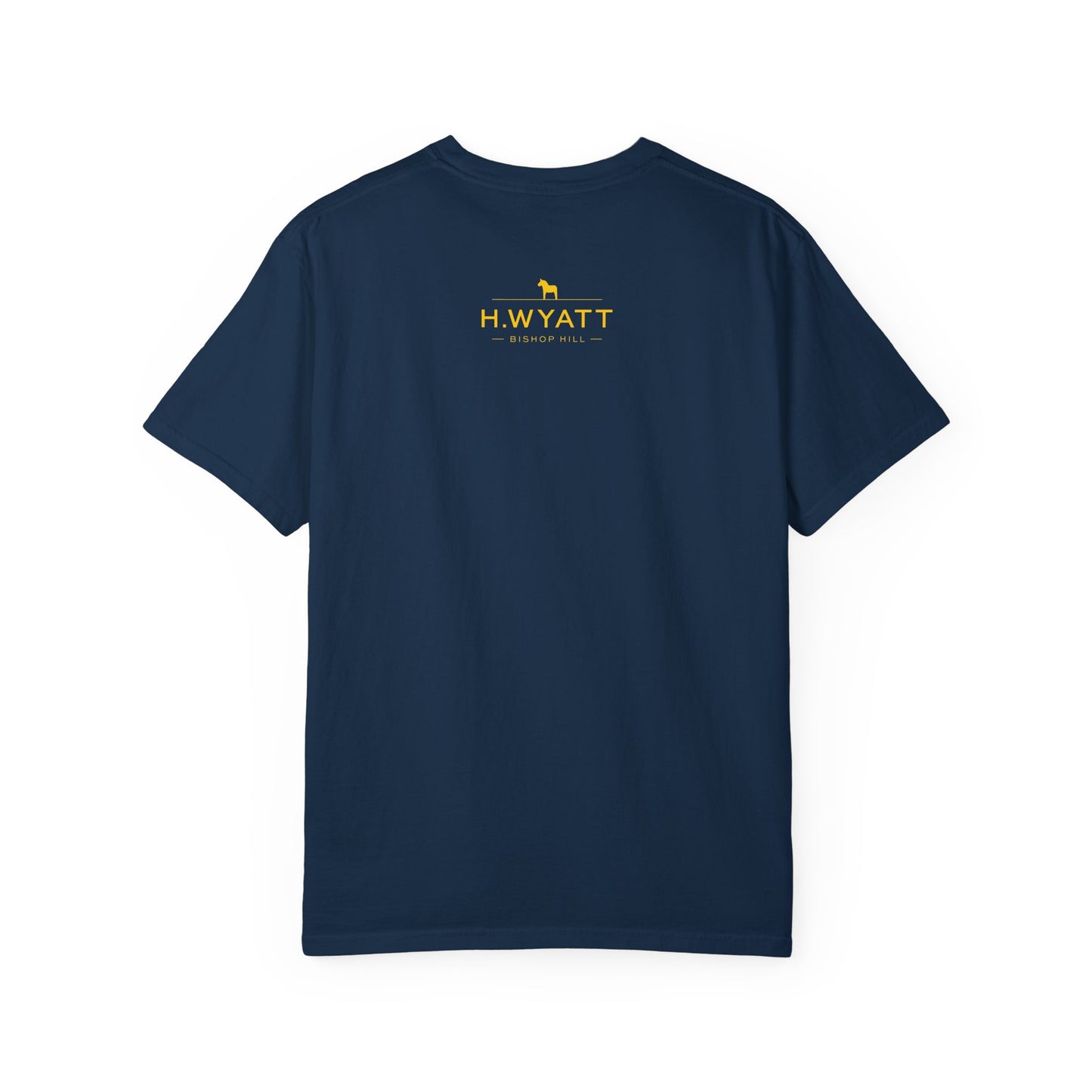 HEJ! on Navy Blue Unisex Garment-Dyed T-shirt