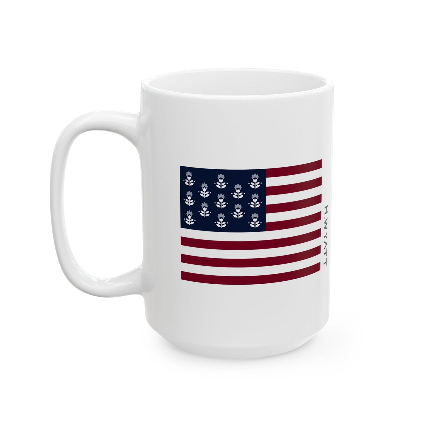 Personalized American Flag Ceramic Mug - Customizable 11oz & 15oz