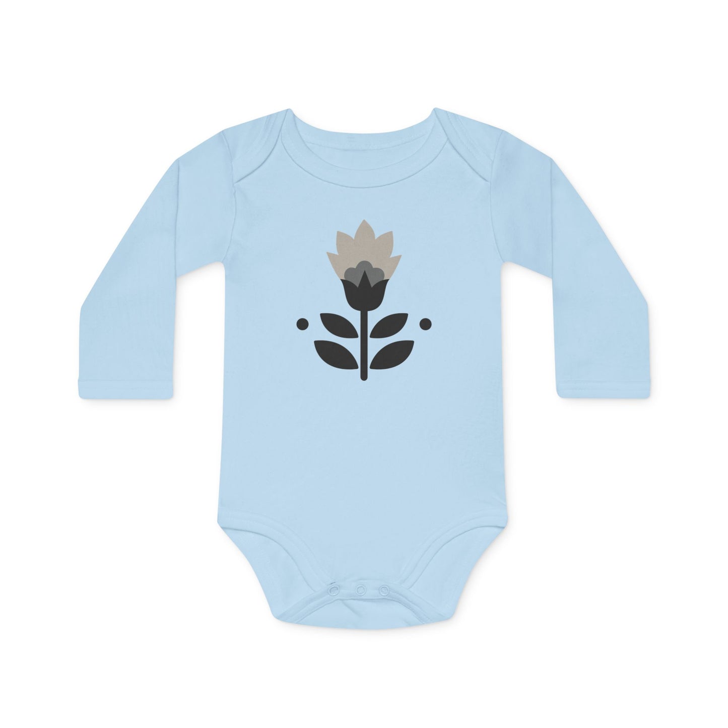 Floral Baby Bodysuit - Organic Long-Sleeve Infant Outfit for Newborns