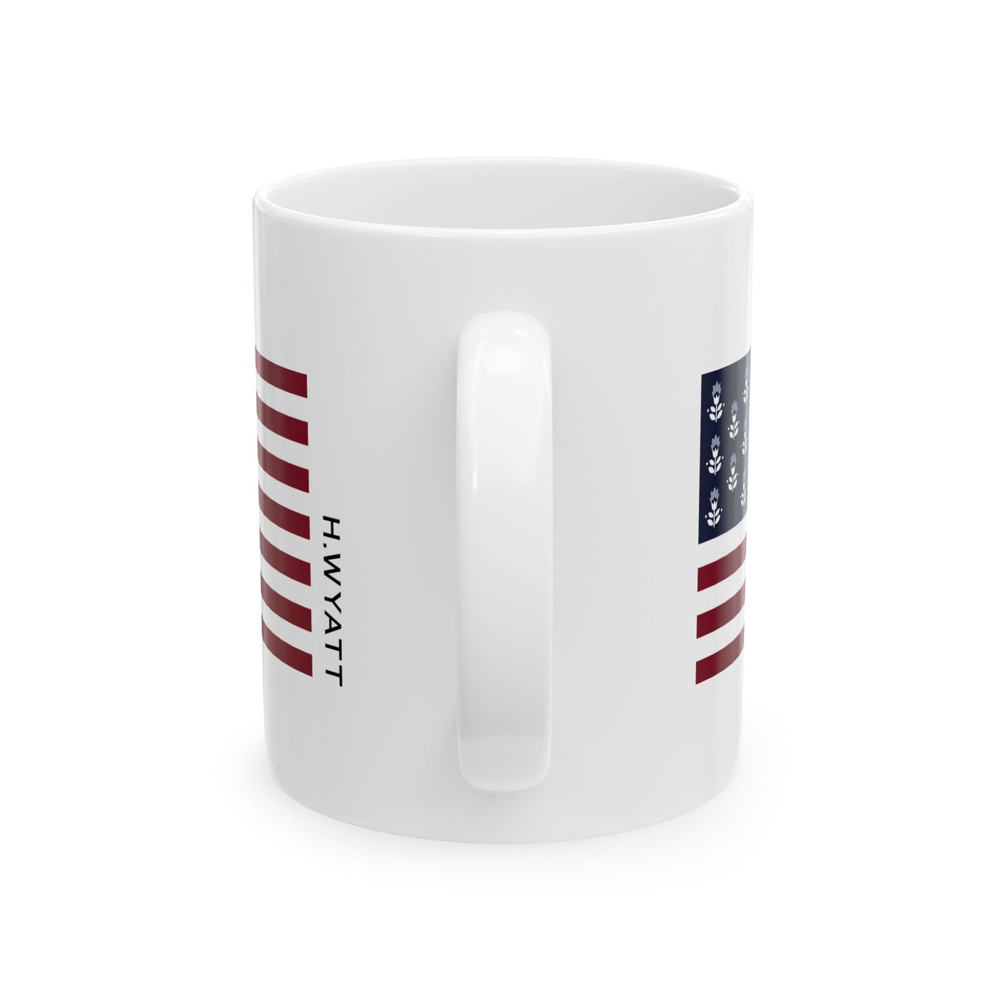 Personalized American Flag Ceramic Mug - Customizable 11oz & 15oz