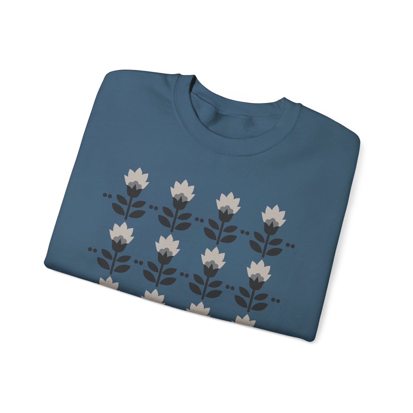 Floral Crewneck Sweatshirt - Comfy Cozy Unisex Heavy Blend™ - Blue Family