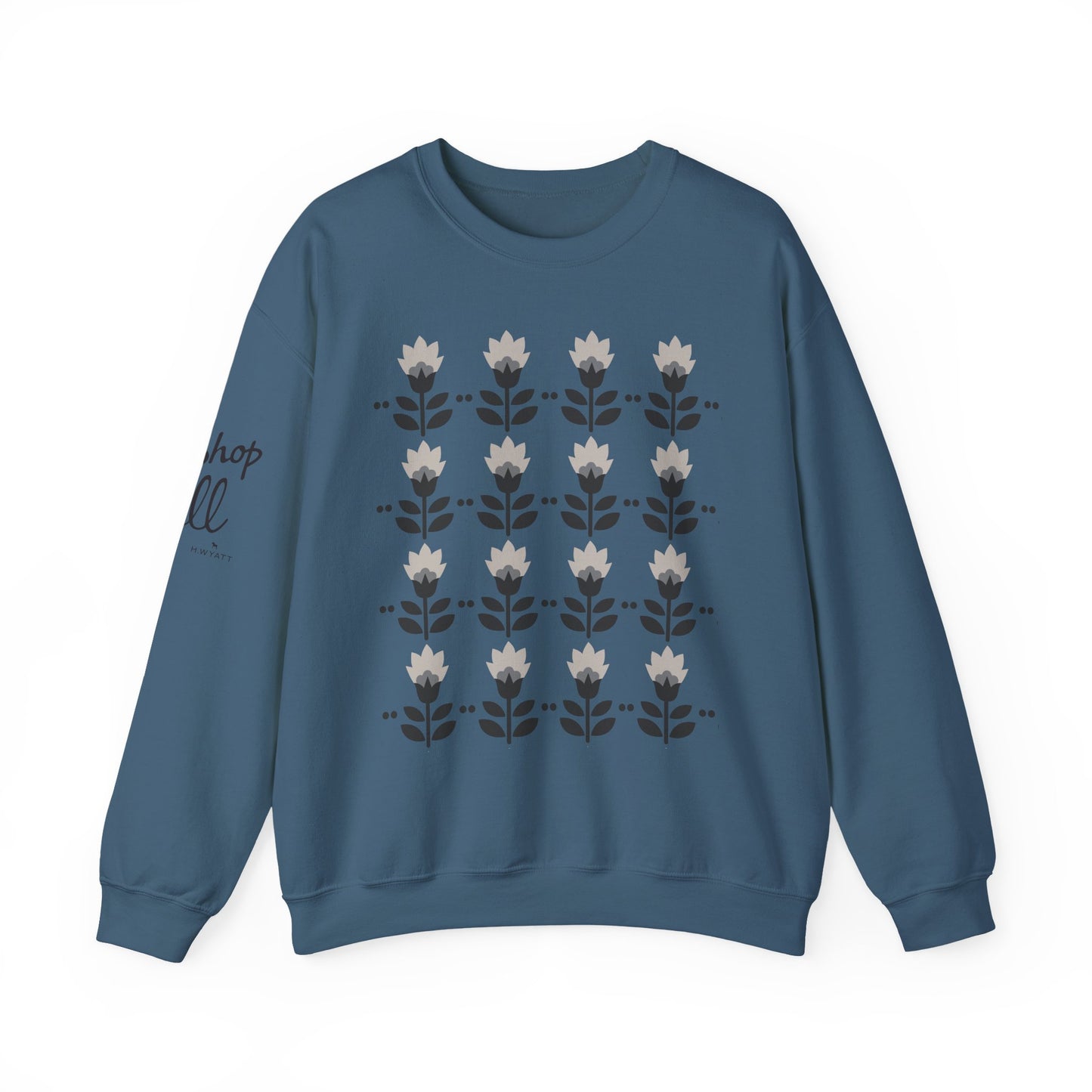 Floral Crewneck Sweatshirt - Comfy Cozy Unisex Heavy Blend™ - Blue Family