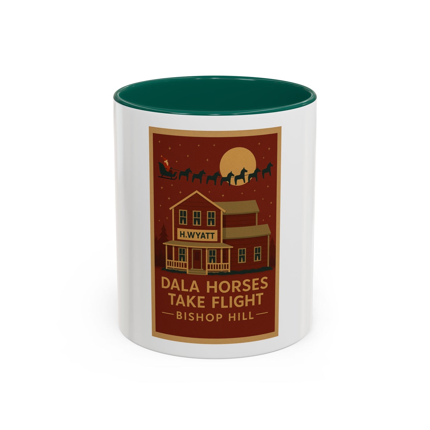 Dala Horses Take Flight Mug — Vintage Western Poster Coffee Cup (11oz/15oz)