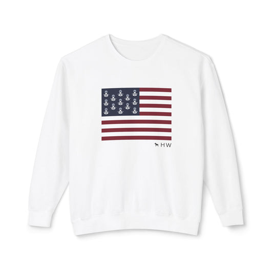 Flag Lightweight Sweatshirt for Memorial Day and 4th of July