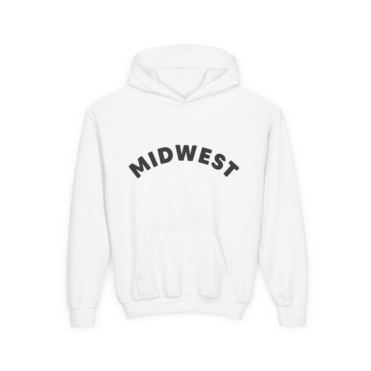 Youth/Kids Midwest is Best Hooded Sweatshirt with Dala Horse Design