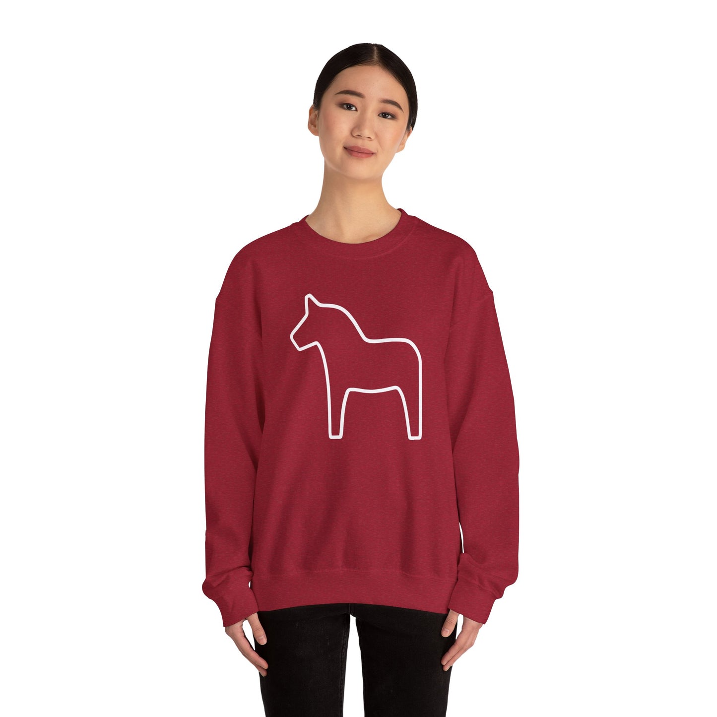 DALA Horse - RED - Unisex Heavy Blend™ Crewneck Sweatshirt