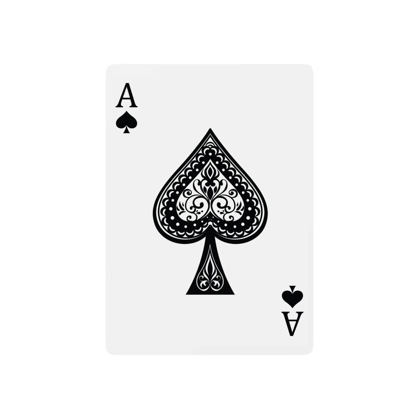 Dala Horse Classic Spade Ace Poker Playing Cards — Elegant Black & White Deck