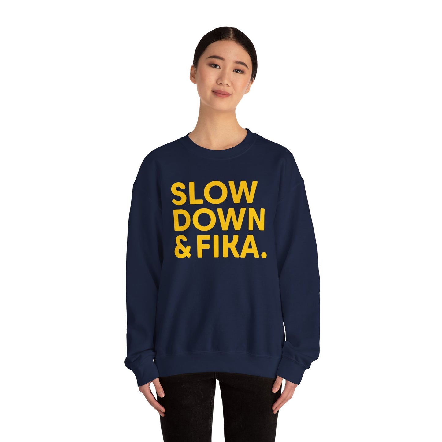 SLOW DOWN & FIKA Unisex Heavy Blend™ Crewneck Sweatshirt