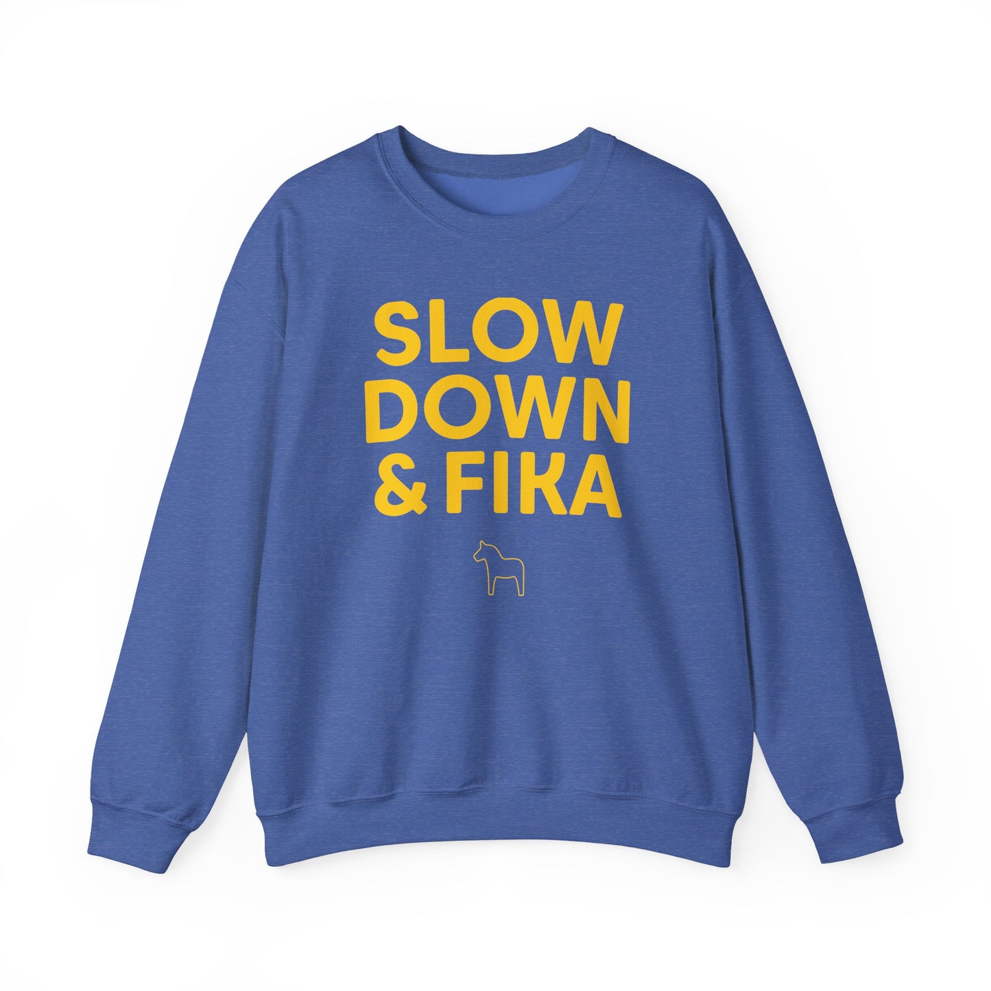 SLOW DOWN & FIKA Horse Unisex Heavy Blend™ Crewneck Sweatshirt