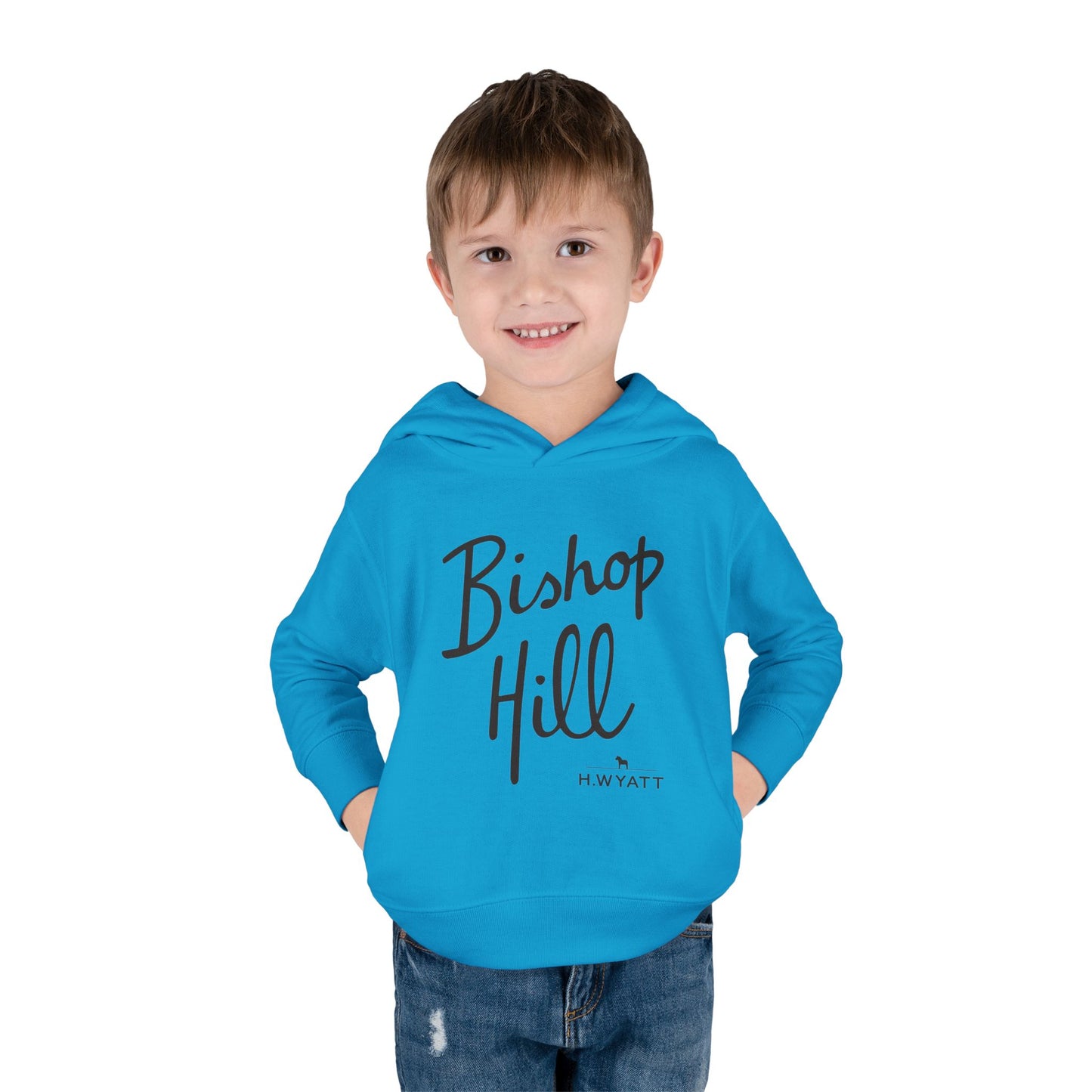 Toddler Hoodie - Bishop Hill Design with Cute Dog Graphic