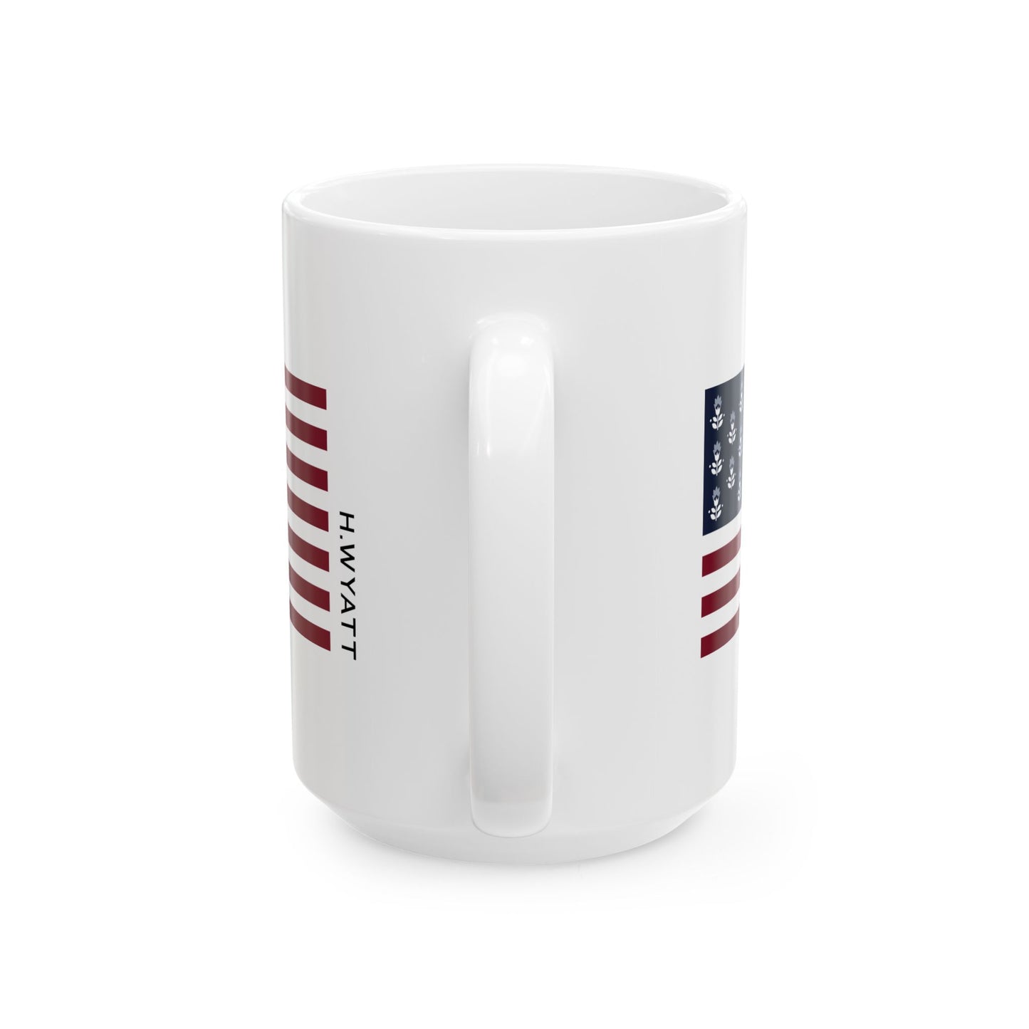 Personalized American Flag Ceramic Mug - Customizable 11oz & 15oz