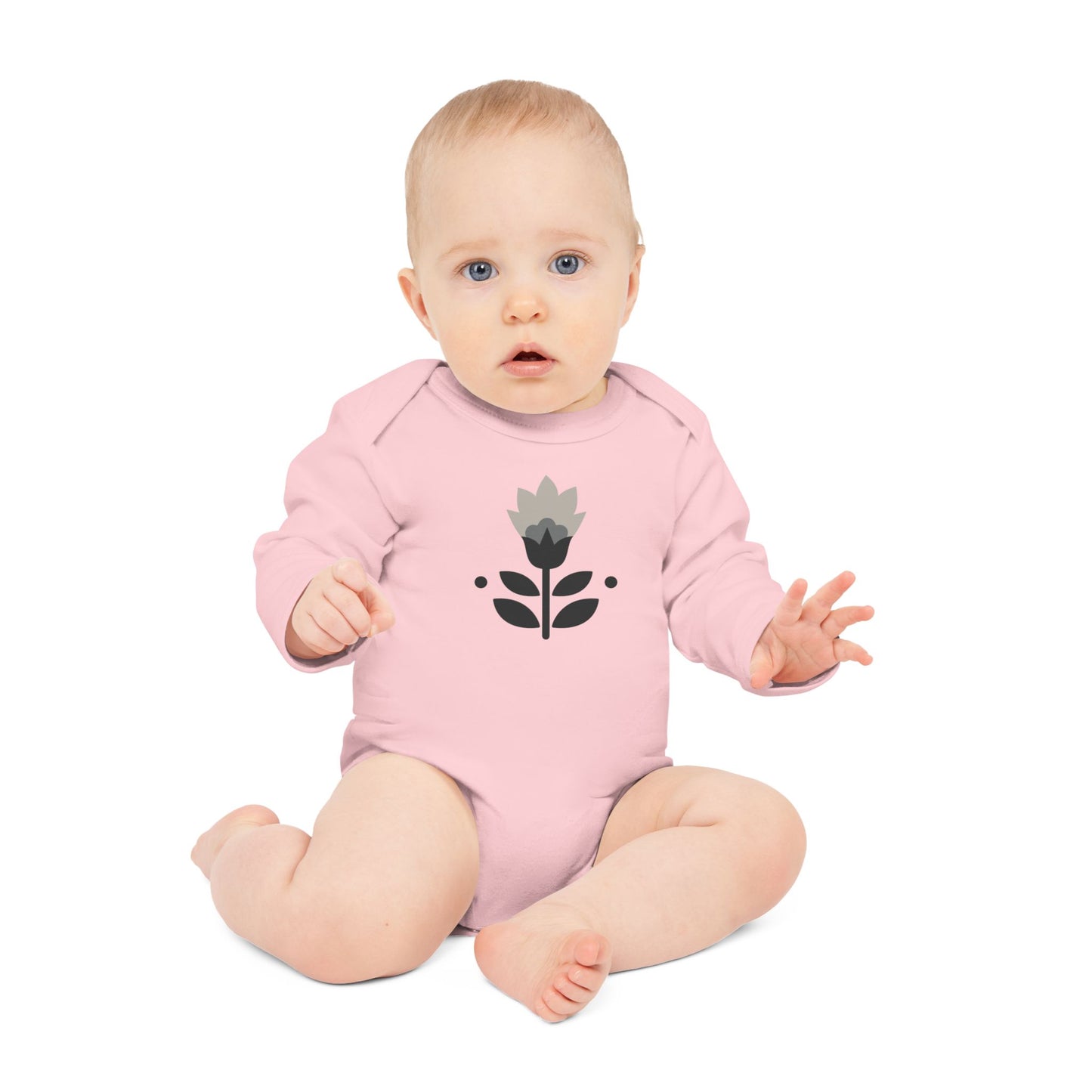 Floral Baby Bodysuit - Organic Long-Sleeve Infant Outfit for Newborns