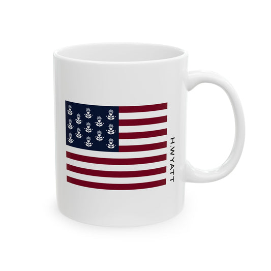 Personalized American Flag Ceramic Mug - Customizable 11oz & 15oz