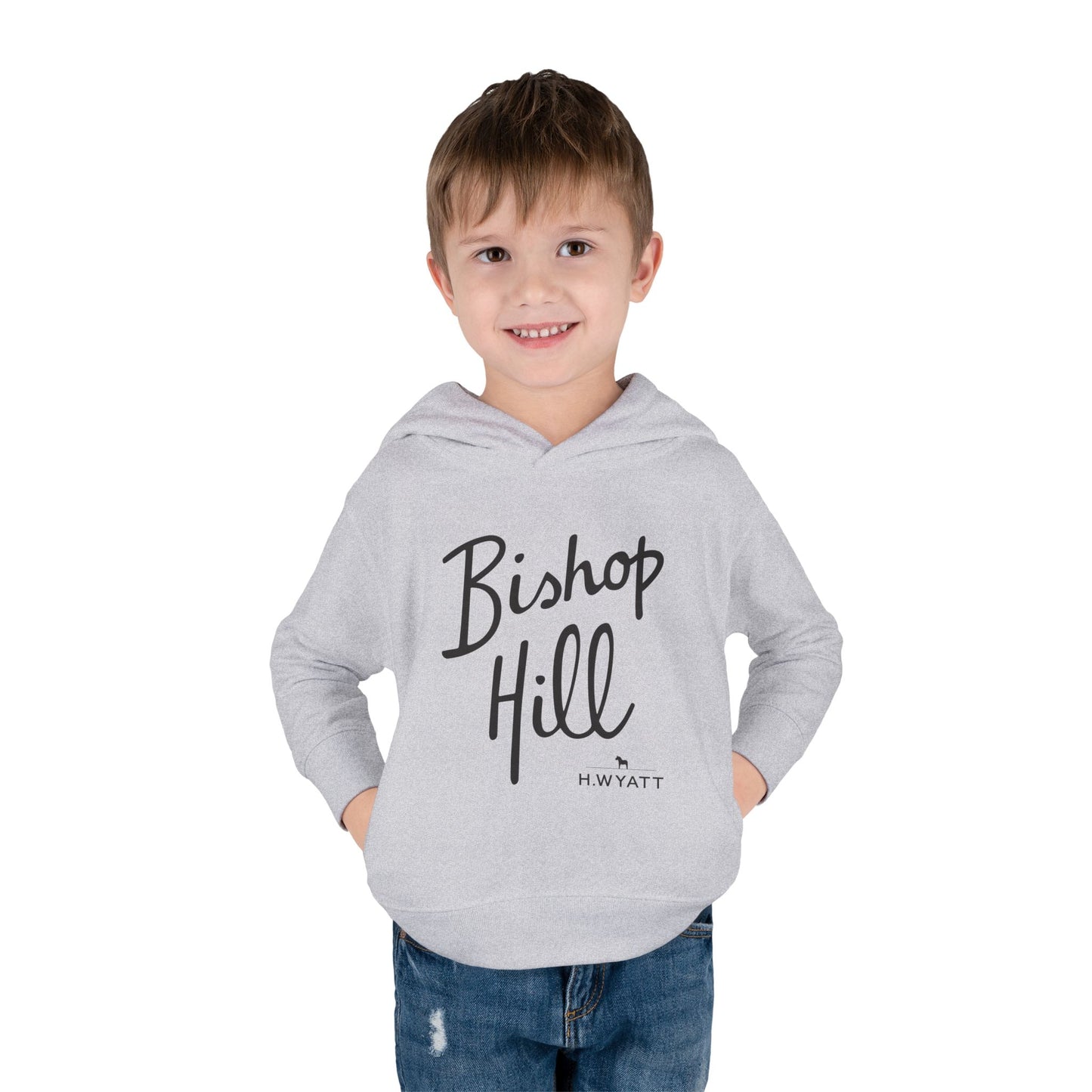 Toddler Hoodie - Bishop Hill Design with Cute Dog Graphic