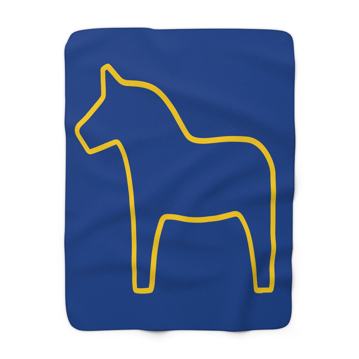 Sherpa Blanket with Modern Scandinavian Design and Dala Horse Logo