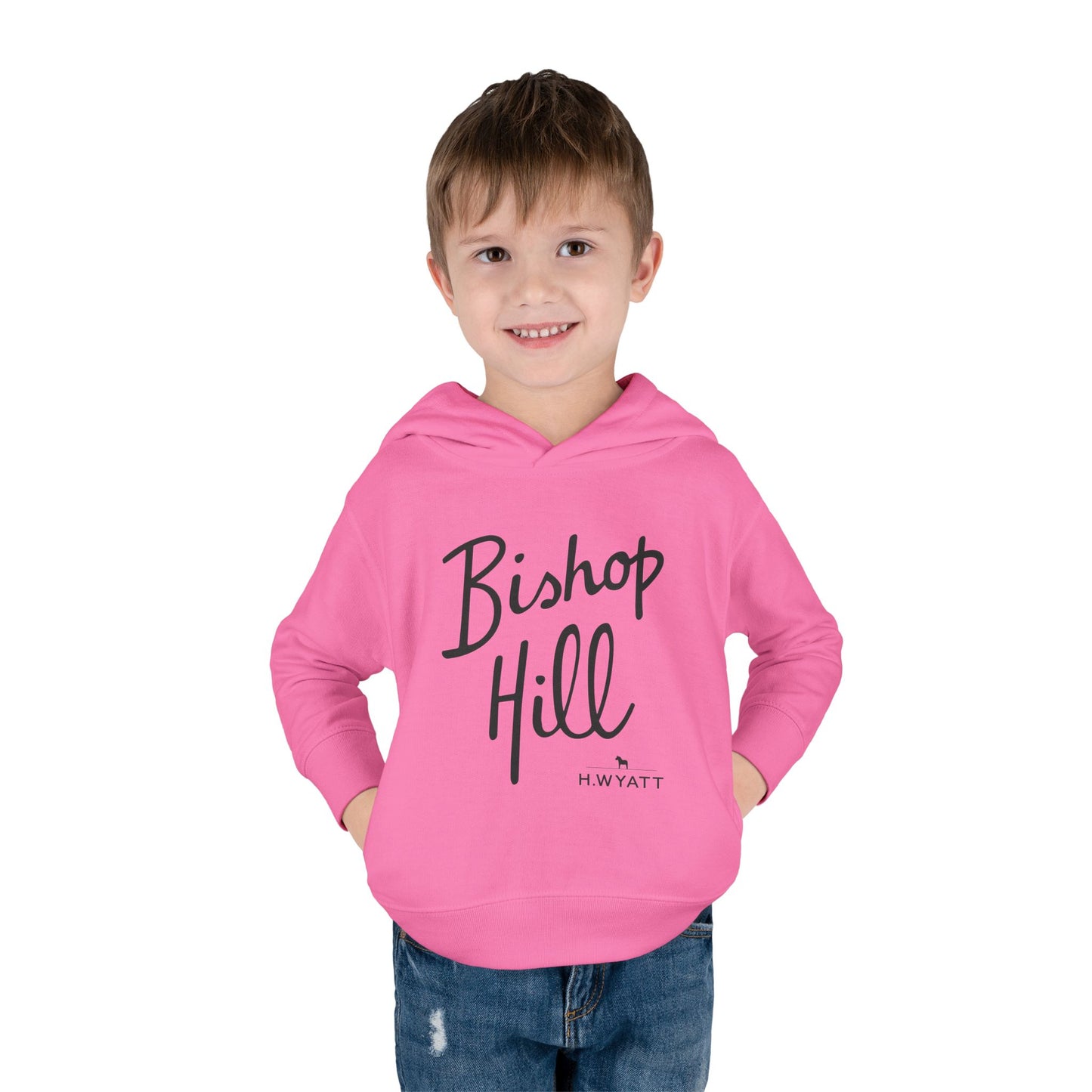 Toddler Hoodie - Bishop Hill Design with Cute Dog Graphic
