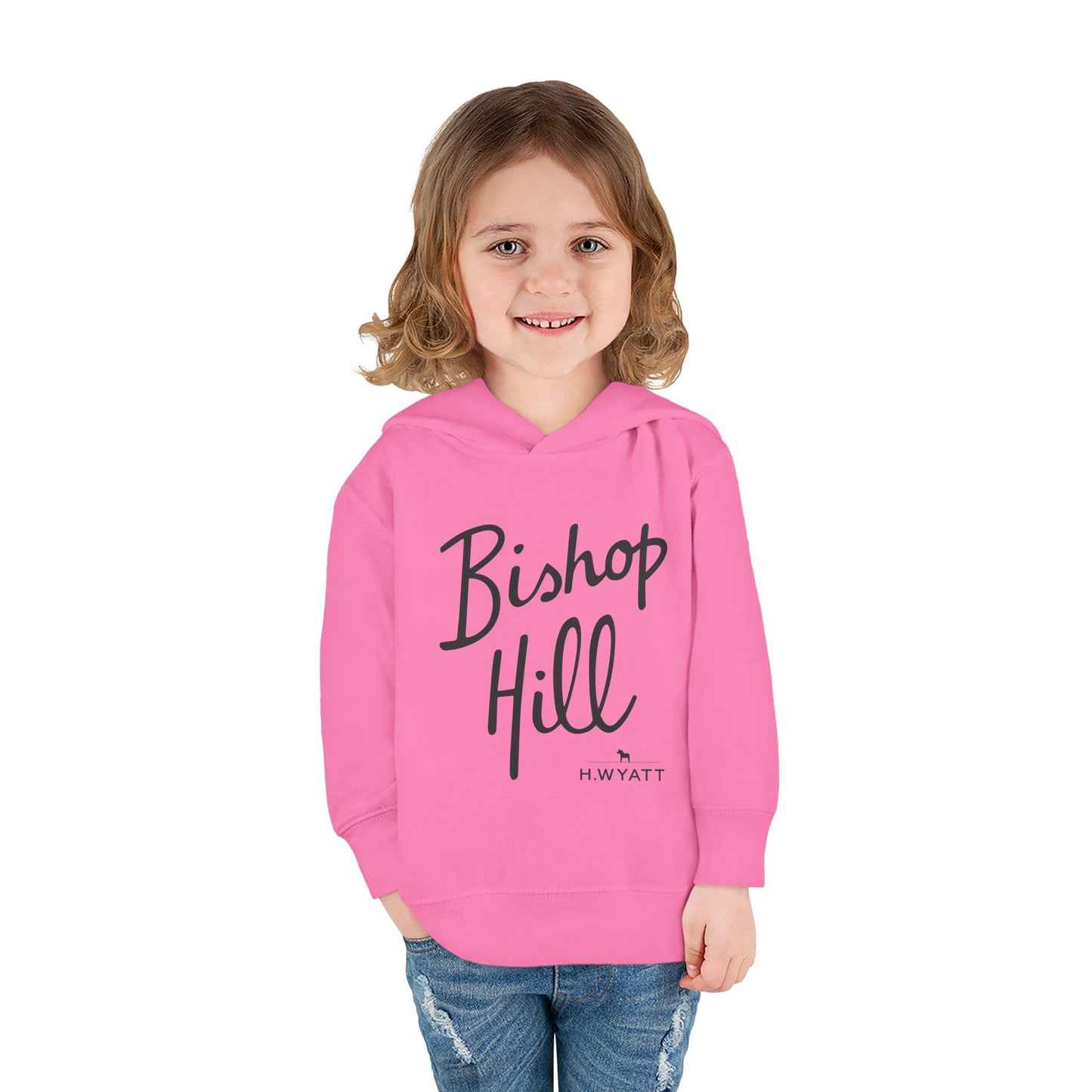 Toddler Hoodie - Bishop Hill Design with Cute Dog Graphic