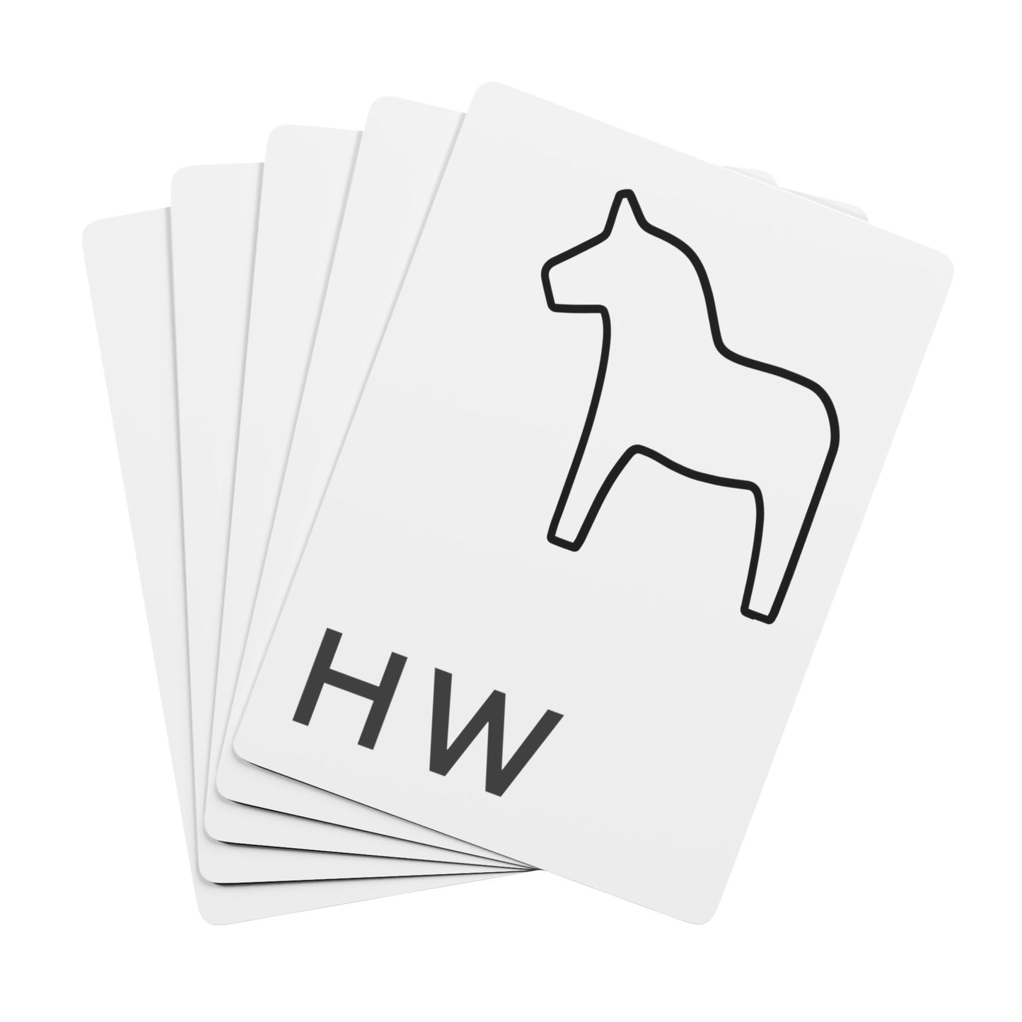 Dala Horse Classic Spade Ace Poker Playing Cards — Elegant Black & White Deck