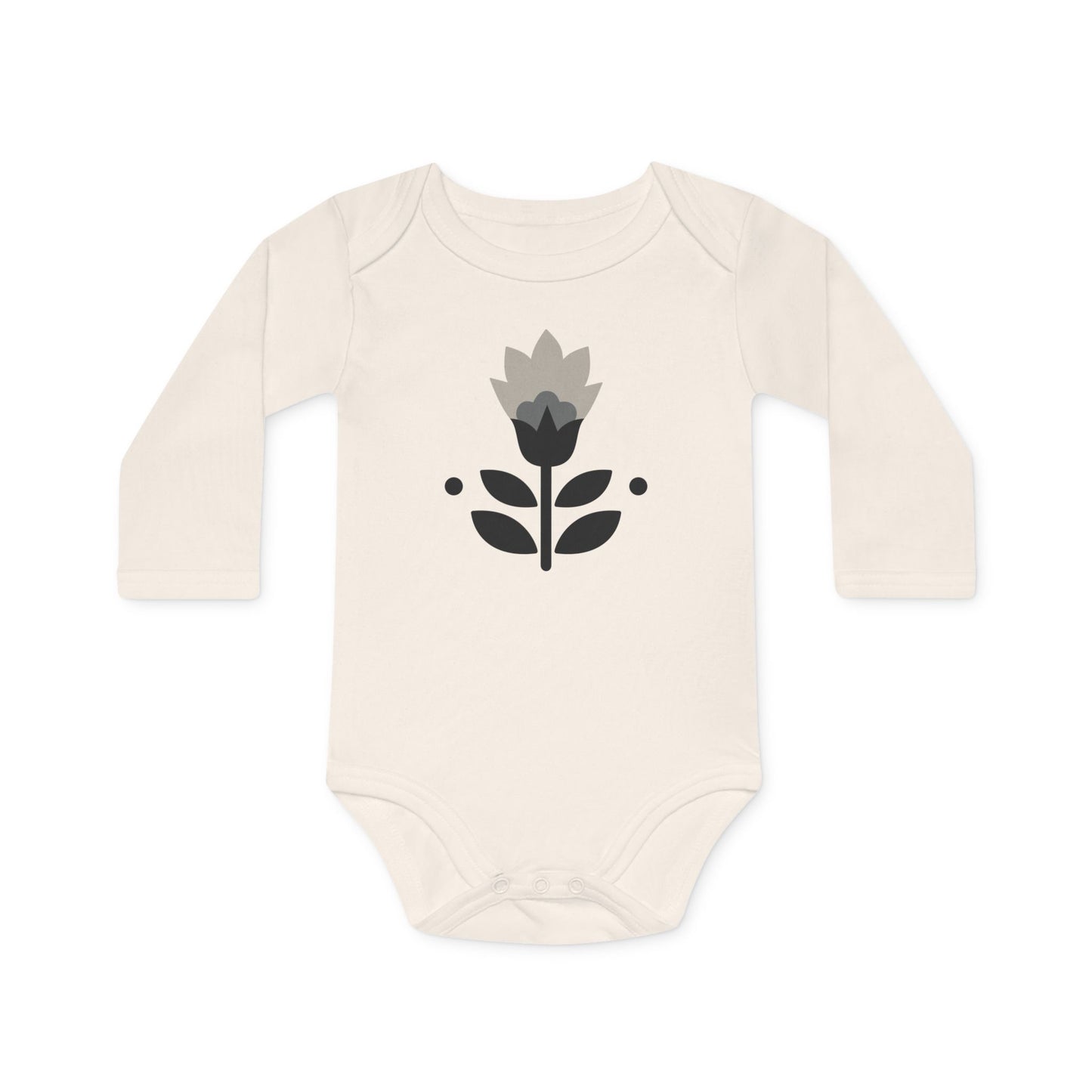 Floral Baby Bodysuit - Organic Long-Sleeve Infant Outfit for Newborns