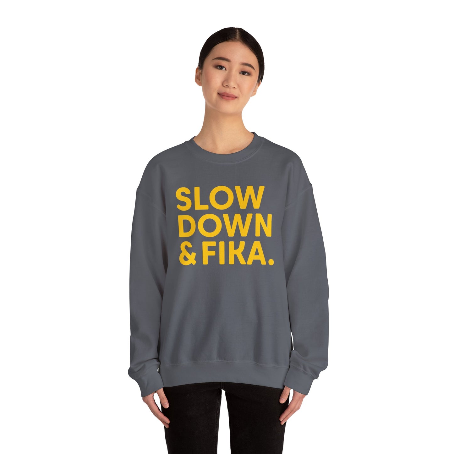 SLOW DOWN & FIKA Unisex Heavy Blend™ Crewneck Sweatshirt