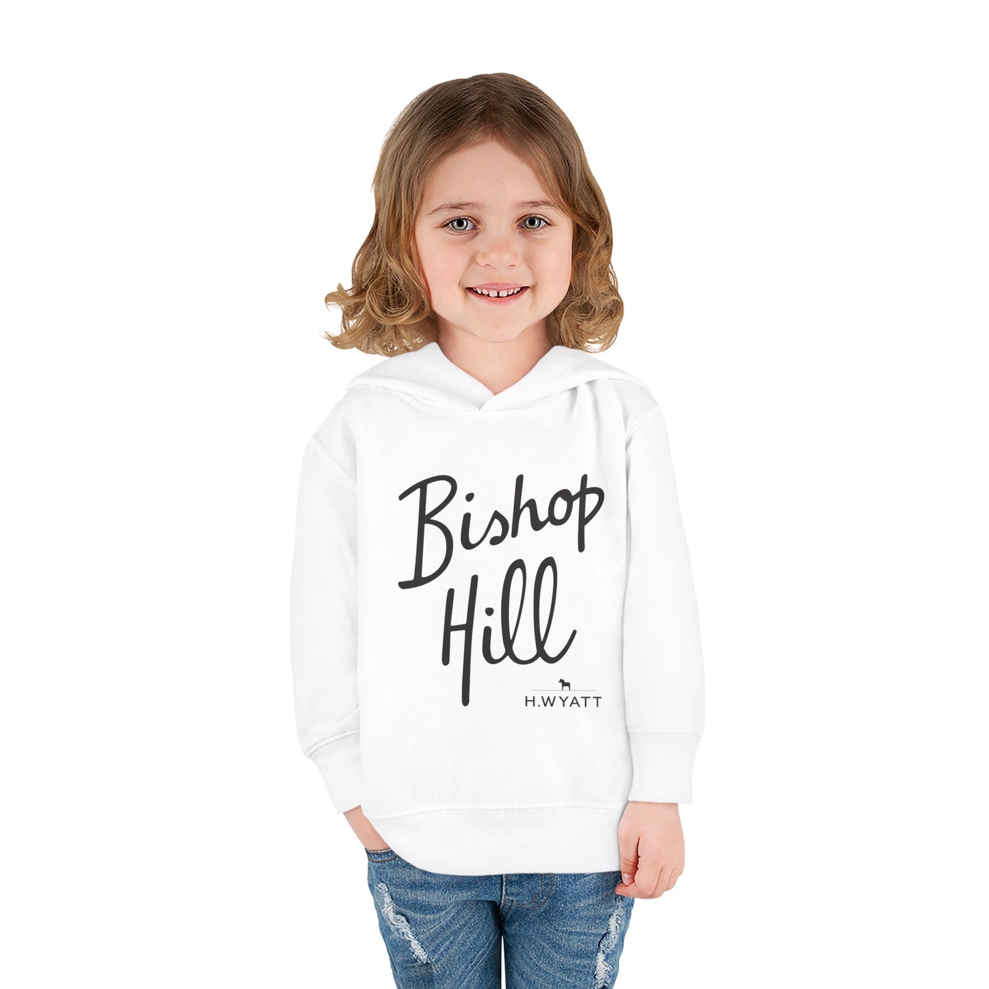 Toddler Hoodie - Bishop Hill Design with Cute Dog Graphic