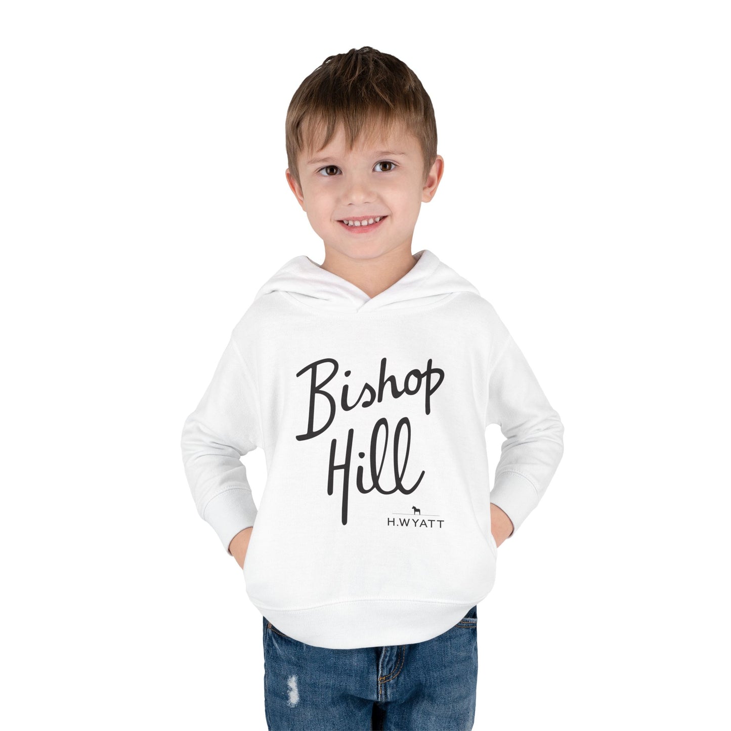 Toddler Hoodie - Bishop Hill Design with Cute Dog Graphic