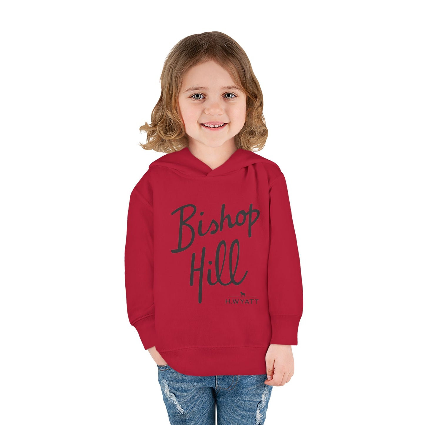 Toddler Hoodie - Bishop Hill Design with Cute Dog Graphic