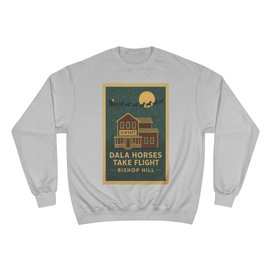 Dala Horses Take Flight Sweatshirt – "Dala Horses Take Flight" Bishop Hill Vintage Travel Design