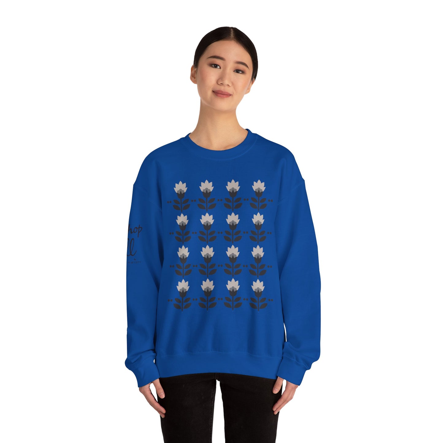 Floral Crewneck Sweatshirt - Comfy Cozy Unisex Heavy Blend™ - Blue Family