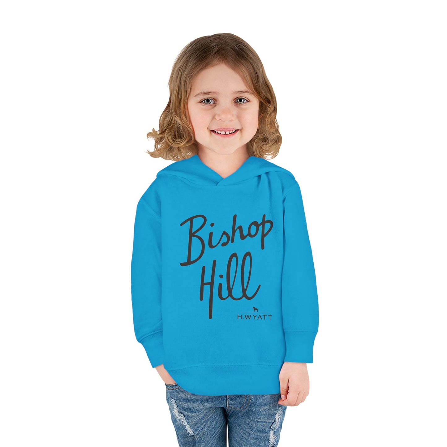 Toddler Hoodie - Bishop Hill Design with Cute Dog Graphic