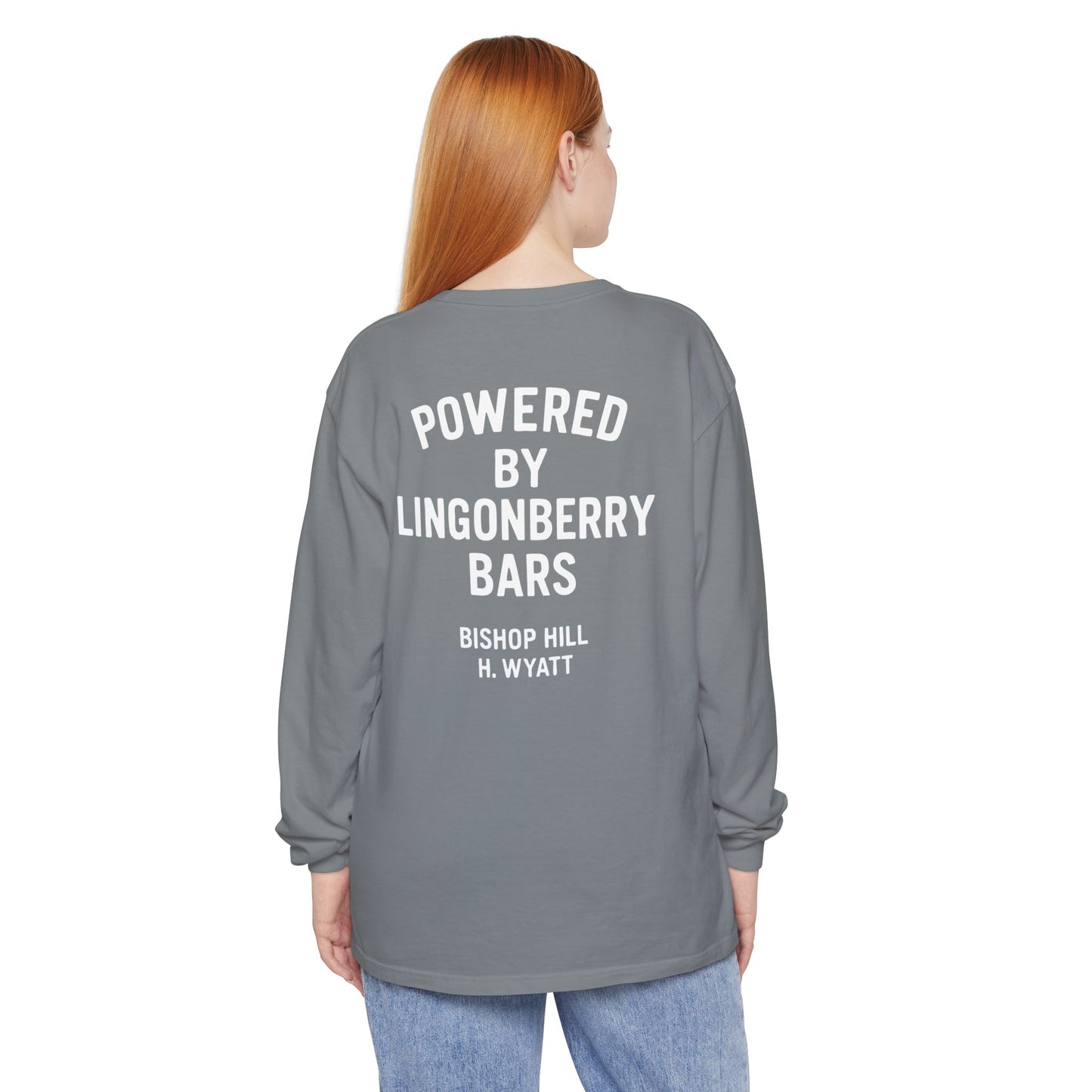 Powered by Lingonberry Bars - Long Sleeve T‑Shirt