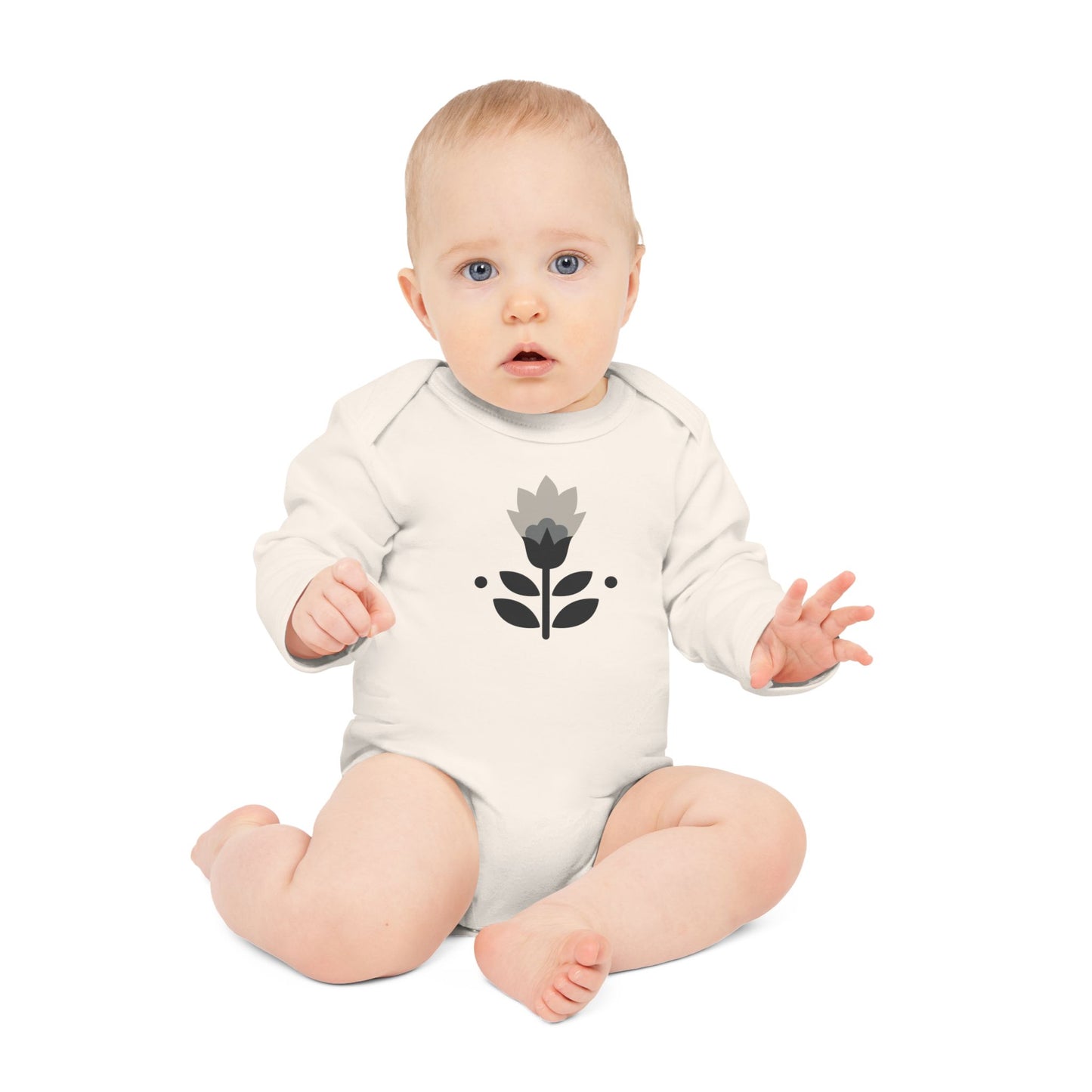 Floral Baby Bodysuit - Organic Long-Sleeve Infant Outfit for Newborns