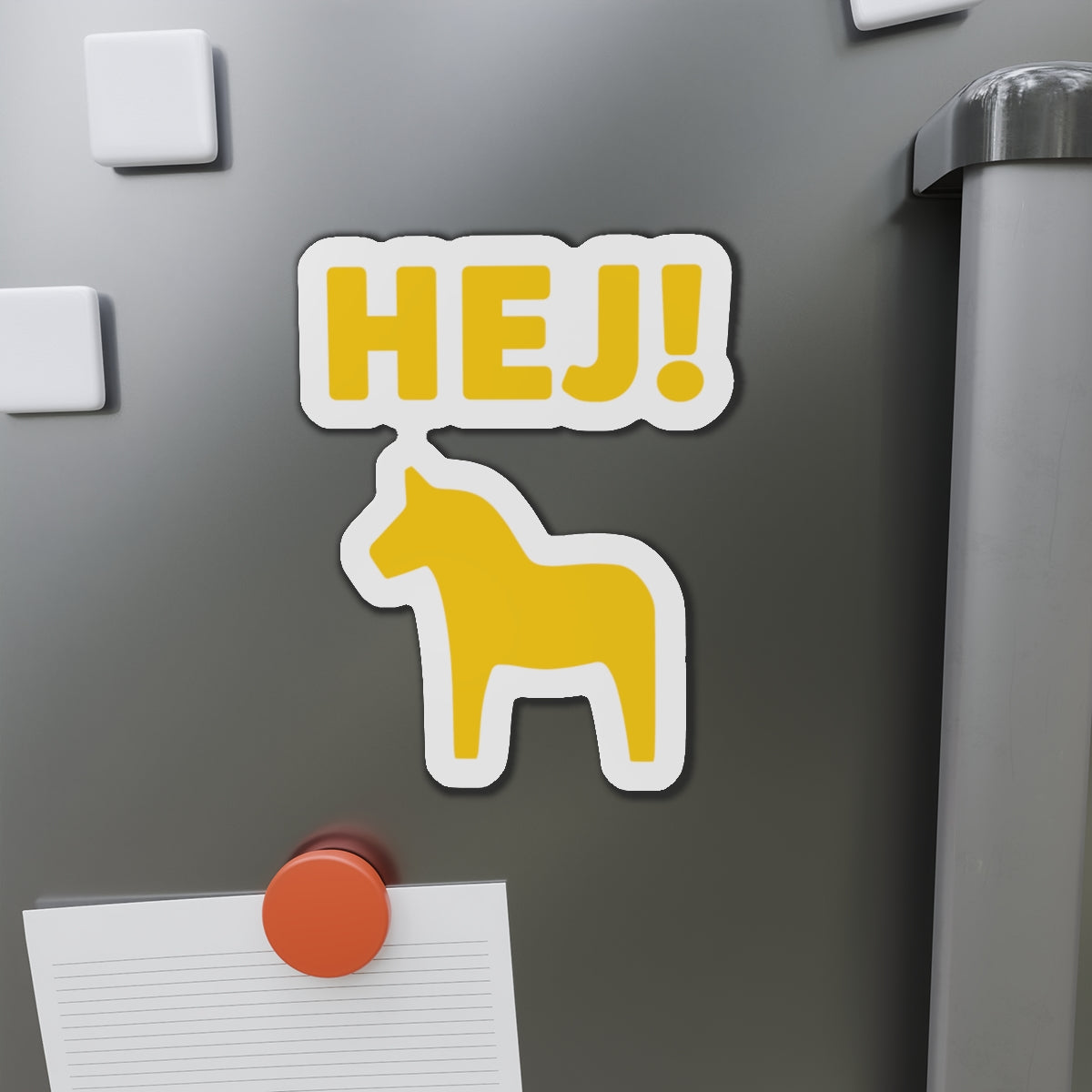 HEJ! Yellow Die-Cut Magnets