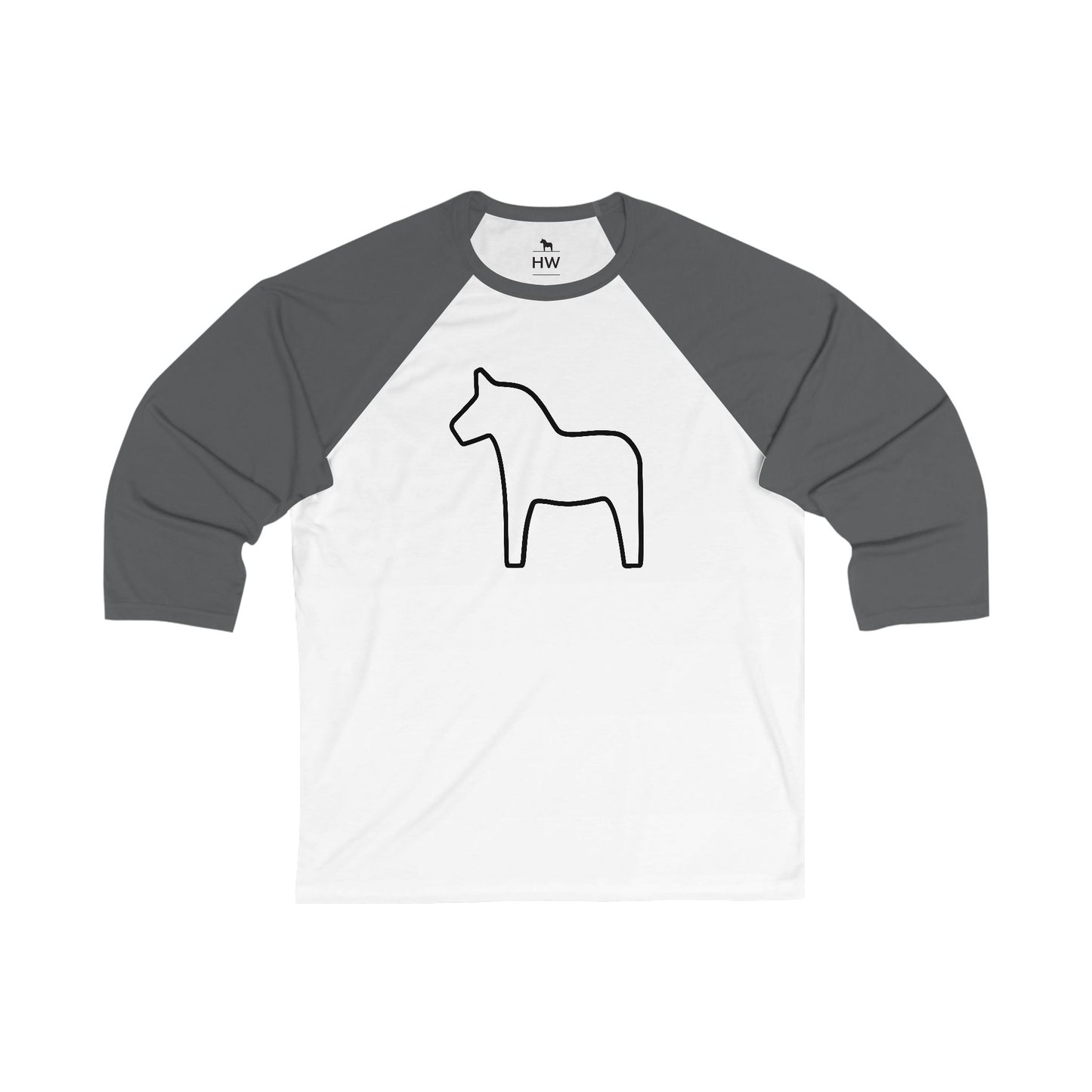 DALA HORSE Unisex 3\4 Sleeve Baseball Tee