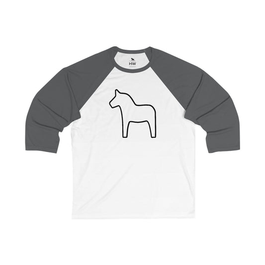 DALA HORSE Unisex 3\4 Sleeve Baseball Tee