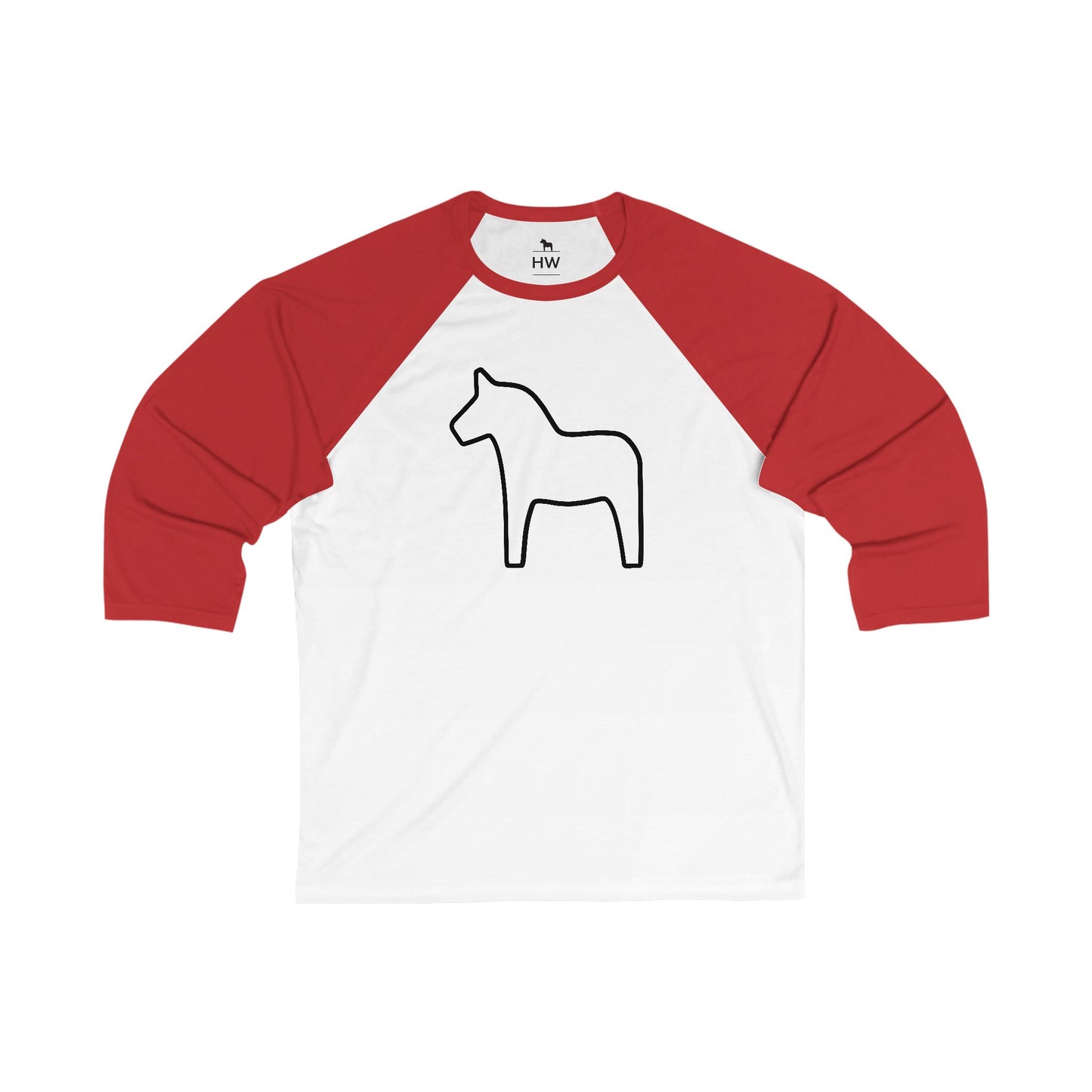 DALA HORSE Unisex 3\4 Sleeve Baseball Tee