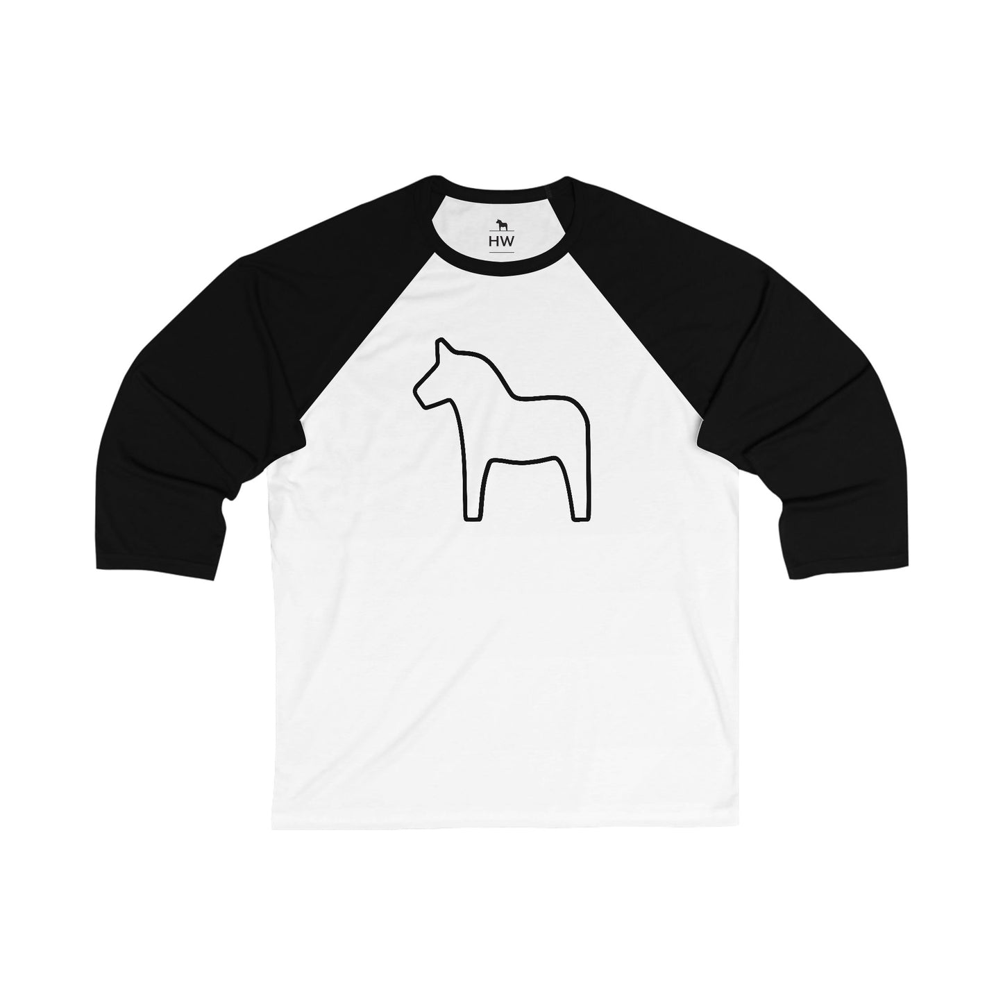 DALA HORSE Unisex 3\4 Sleeve Baseball Tee